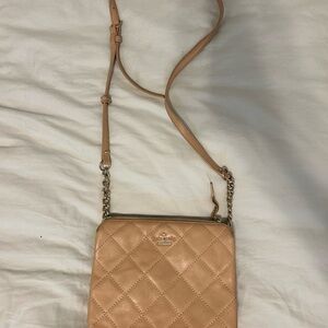 Kate Spade Beige Quilted Crossbody Bag